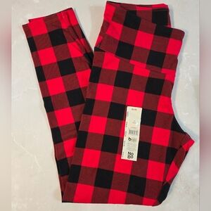 Red and Black Plaid Leggings